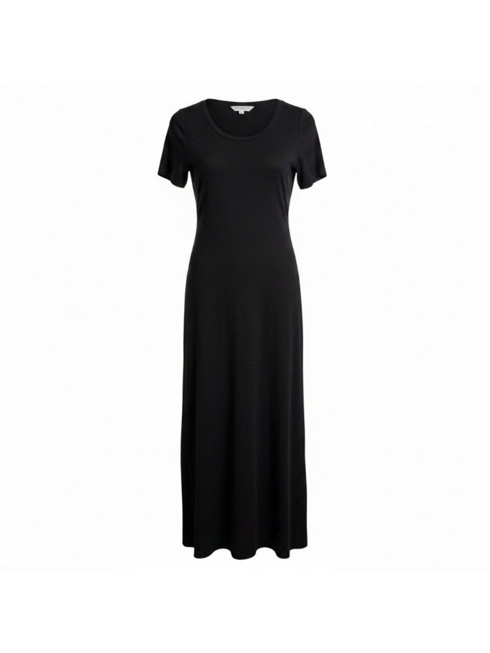 Exclusively MISOOK Maxi Column Dress Size Small Petite Black Knit Shoulder Pads